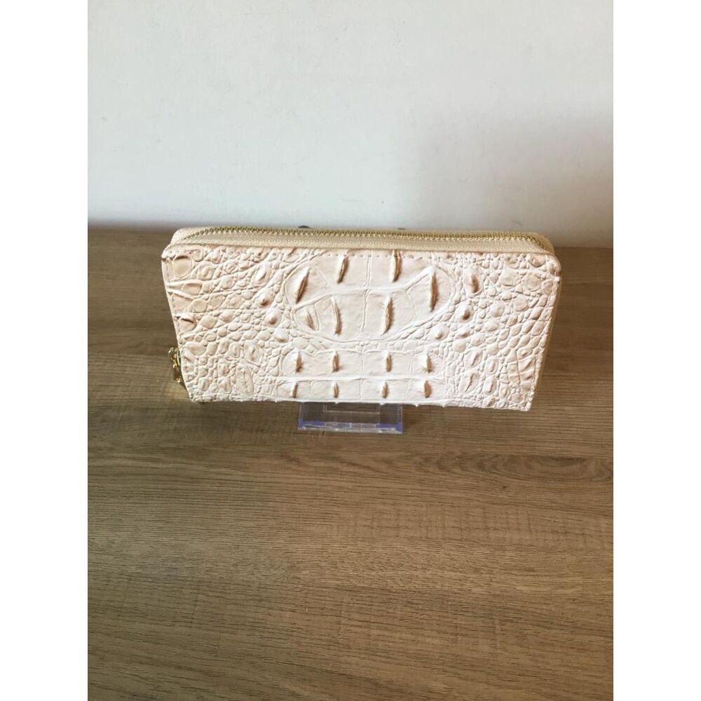 Crocodile Embossed Faux Leather Zip Around Long Wallet NWOT